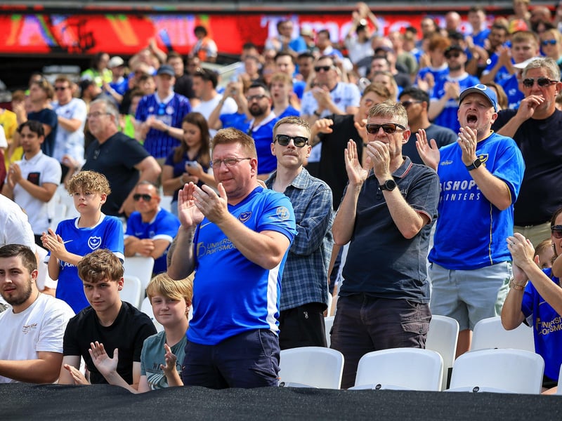 Pompey fans packed out the away end at the London Stadium on Saturday
