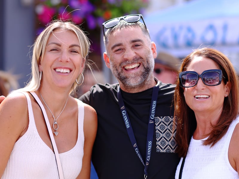 From left, Jodie Banks, landlord Scott Thompson and Emma Steates at Wicorfest Picture: Chris Moorhouse (080826-53)
