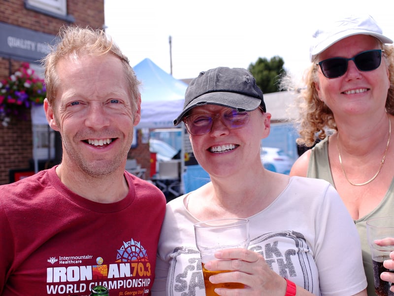 From left, brother and sister, Wes Knipe and Billie Knipe and their friend Jeanette Hook at Wicorfest, The Wicor Mill, Portchester
Picture: Chris Moorhouse (080826-37)
