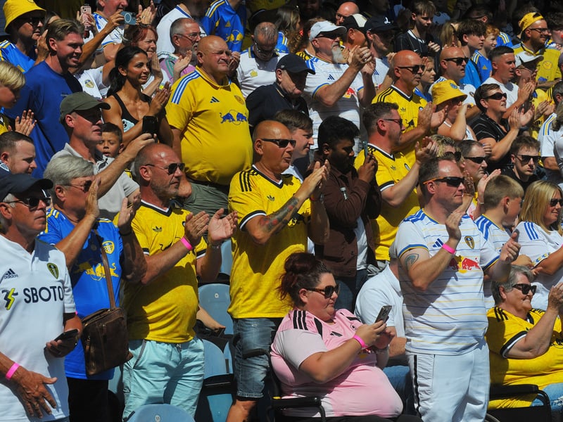Leeds United v RB Leipzig pre seson friendly sat 08-08-2026 pic Steve RidingLeeds United fans in the Kop