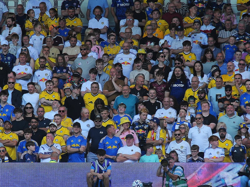 Leeds United v RB Leipzig pre seson friendly sat 08-08-2026 pic Steve RidingLeeds United fans in the South Stand