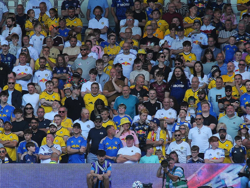 Leeds United v RB Leipzig pre seson friendly sat 08-08-2026 pic Steve RidingLeeds United fans in the South Stand
