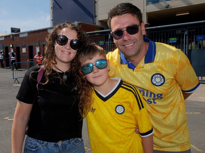 Leeds United v RB Leipzig pre season friendly sat 08-08-2026 pic Steve RidingKyle and Jemma Robson and son Harry,10, of Bridlington 