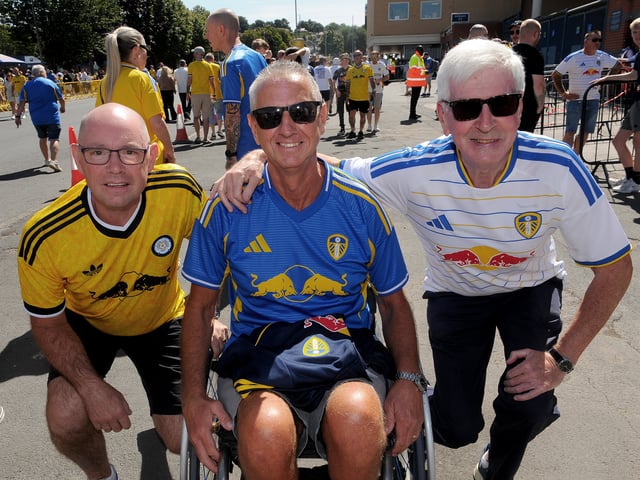 Leeds United v RB Leipzig pre seson friendly sat 08-08-2026 pic Steve RidingWayne Smith of Goole, Ian Challenger of Goole and Rob Ogilby of Selby 