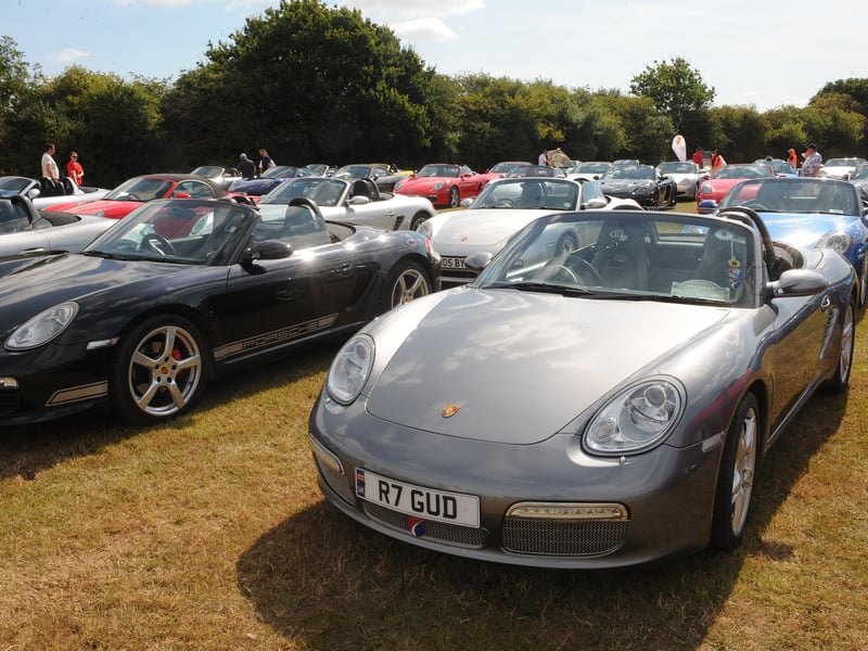 Some of the Porsches on display