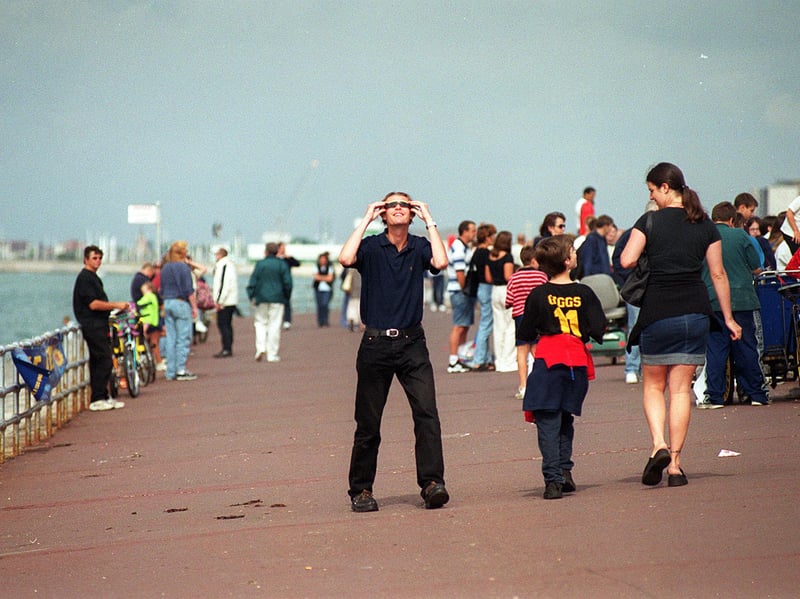 Southsea seafront attracted eclipse viewers in their hundreds Picture: Esme Allen