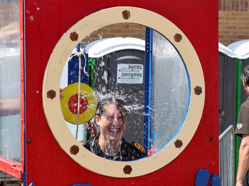Fun was had by all at the HMS Sultan Families Day. Pictured ‘Soak-a-Sailor!’.
