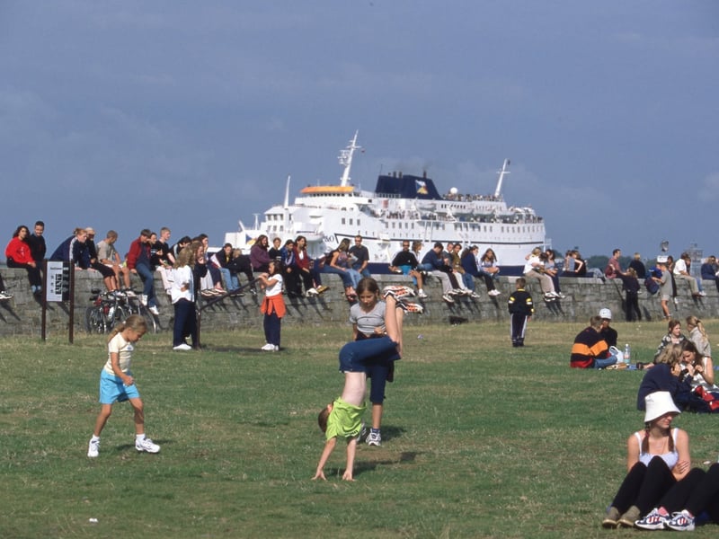 Children play while waiting for the 1999 eclipse oin Portsmouth Picture: Steve Spurgin

