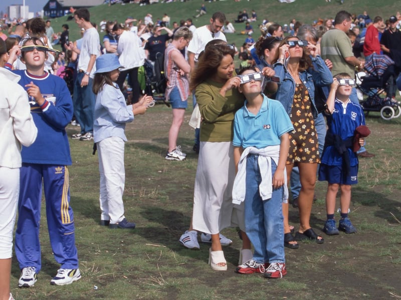 People preparing for the eclipse in 1999 Picture: Steve Spurgin

