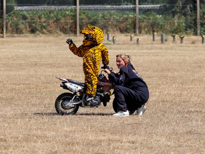 The Tigers Motorcycle Display Team thrill the crowds with their spectacular display.