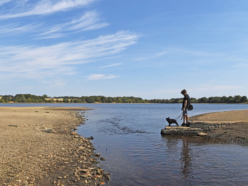 Ardsley Reservoir near Wakefield looking drier than ever.