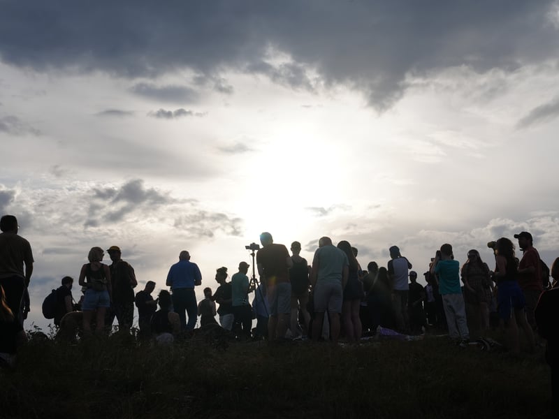 Sky-watchers descended on Calton HIll for the celestial phenomenon