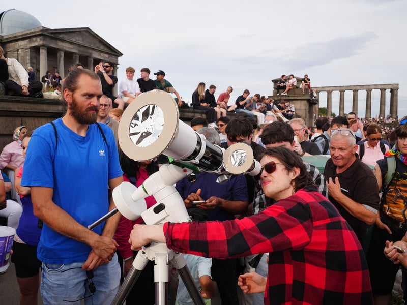People pulled out all the stops for a good view of the celestial event 
