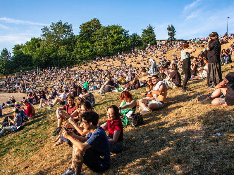 Huge crowds gather on Sheffield Amphitheatre in time for the solar eclipse on August 12, 2026.