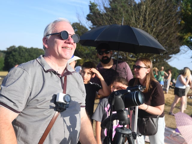 Solar eclipse 2026 at Roundhay Park, Leeds. 