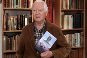 Robert Jocelyn with his book on Thomas Falcon Hazell.