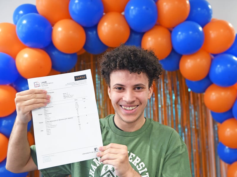 Ryan Josephs with his outstanding results - three A*s and one A in Further Maths. He's now off to Durham to study astrophysics.