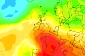 Weather map shows 30C heat followed by possible thunderstorms
