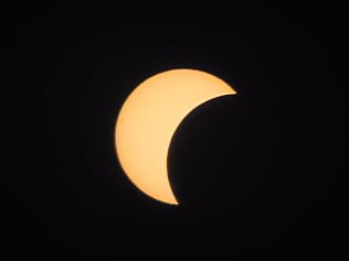 The solar eclipse captured by Joseph Raine from Lee-on-the-Solent