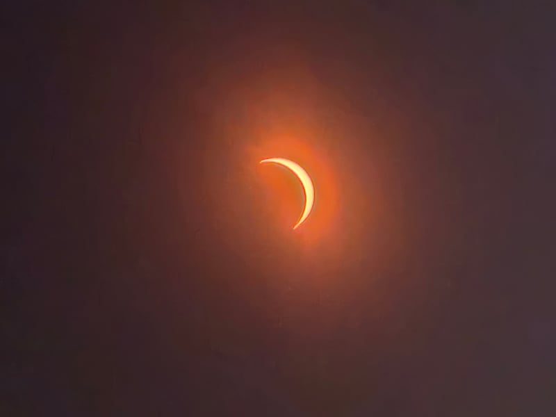 This was Samantha Parkinson's view of the eclipse through solar glasses. Submitted to The News, Portsmouth 