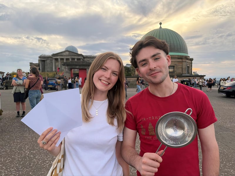 Sophie Harju and Jack Nevin had everything they needed to watch the eclipse on Calton Hill.
