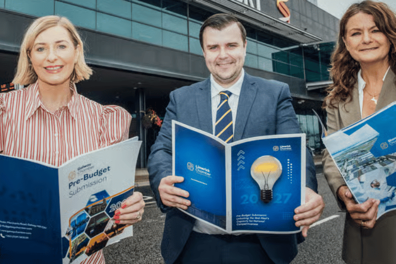 Galway Chamber chief executive, Karen Ronan; Shannon Chamber chief executive, Helen Downes, and Sean Golden, Limerick Chamber economist