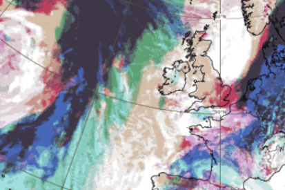 Weather map showing 'Atlantic regime' taking hold