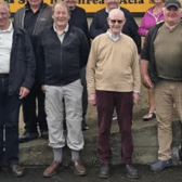 Brian McEnery, husband of President Connolly with members of Achill Men's Shed while on holidays in Achill