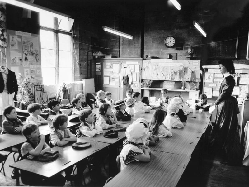 Roundhay St John's Primary School, in Leeds, goes back to its roots for a lesson in Victorian values, in May 1992