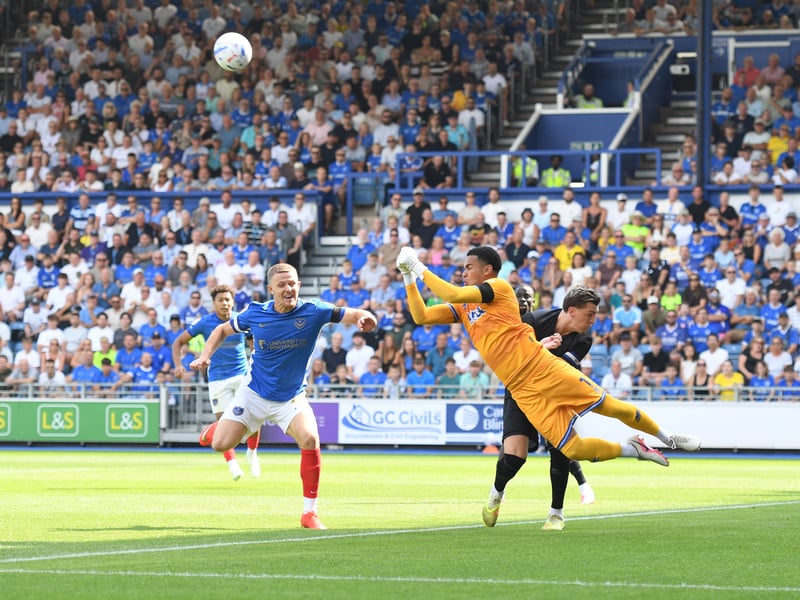 QPR's Pierce Charles makes a save with Colby Bishop closing in. Picture: Jeff Mood/ProSportsImages