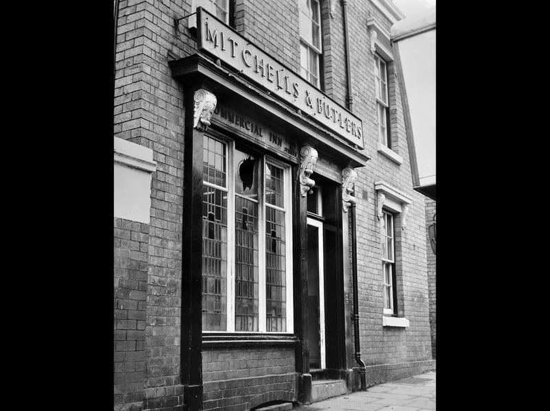The Commercial Inn, Madeley, was demolished as part of the redevelopment of the Madeley High Street area, an early example of what Telford new town would bring to the traditional communities. The destruction of Madeley centre was naturally very unpopular with locals and came to be widely recognised as a mistake. The photo dates from February 1970 when demolition was either under way or imminent.