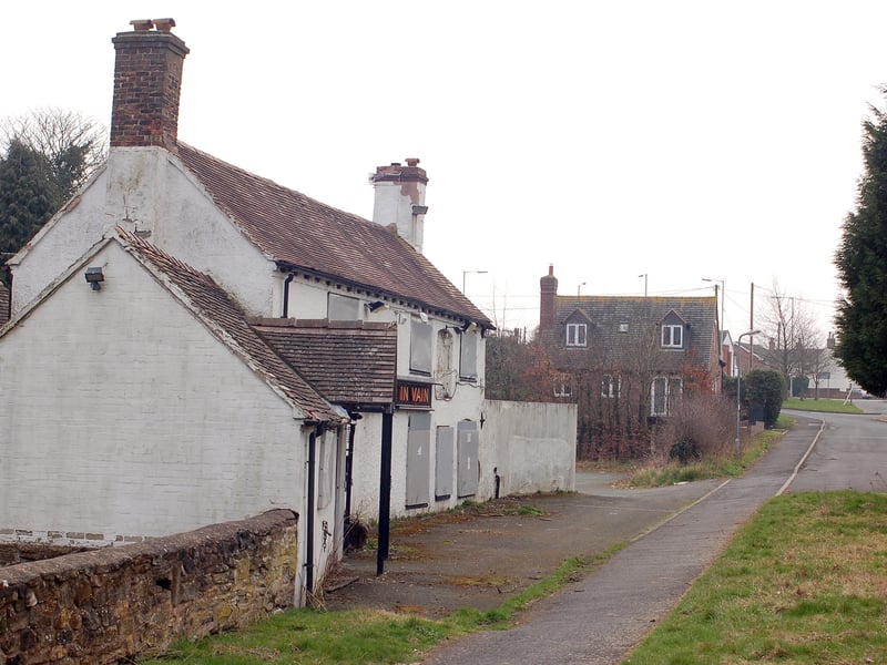 One of the standout features of the All Labour In Vain on Wellington Road, Horsehay, was its pub sign, which was not exactly politically correct. It depicted... well, perhaps you'd better look it up. It mattered not in the end because the pub closed down and is seen here awaiting its fate in March 2012.