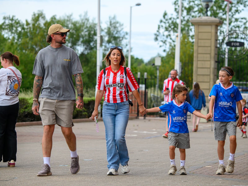 Sunderland fans in action before, during and after the pre-season friendly against Stade Rennais at the Stadium of Light. Photo by Chris Fryatt.