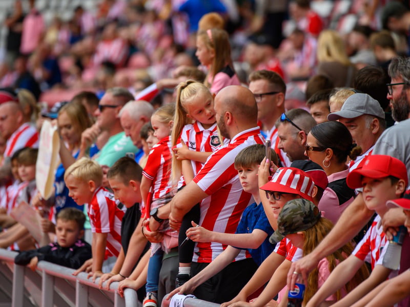 Sunderland fans in action before, during and after the pre-season friendly against Stade Rennais at the Stadium of Light. Photo by Chris Fryatt.