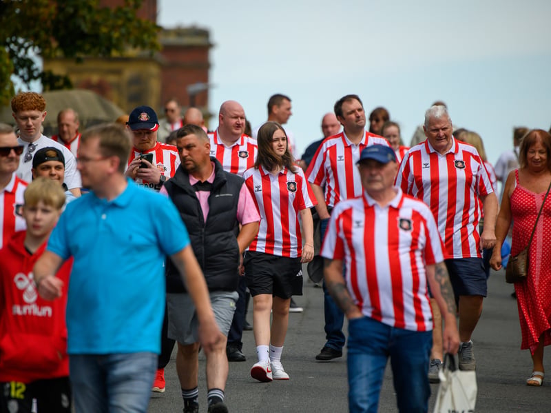 Sunderland fans in action before, during and after the pre-season friendly against Stade Rennais at the Stadium of Light. Photo by Chris Fryatt.