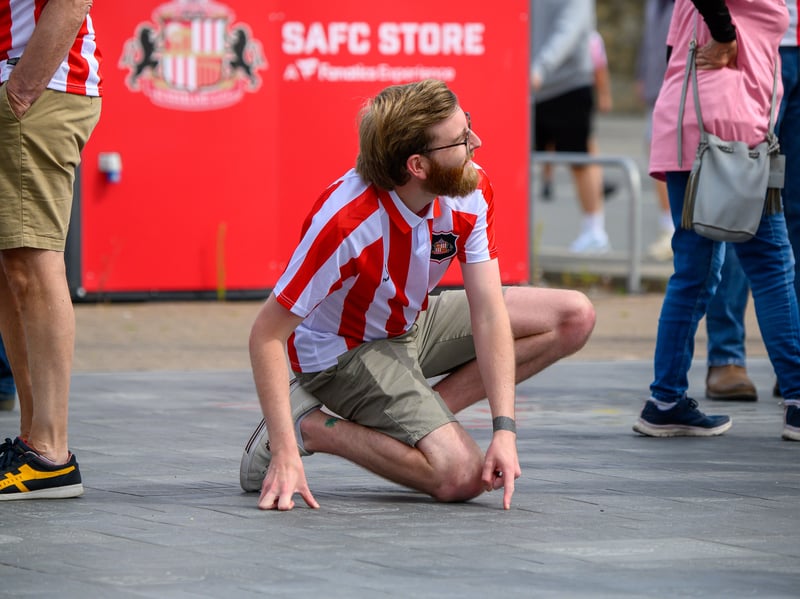 Sunderland fans in action before, during and after the pre-season friendly against Stade Rennais at the Stadium of Light. Photo by Chris Fryatt.
