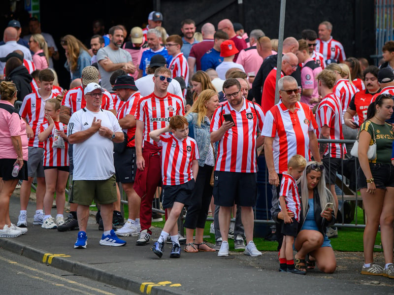 Sunderland fans in action before, during and after the pre-season friendly against Stade Rennais at the Stadium of Light. Photo by Chris Fryatt.