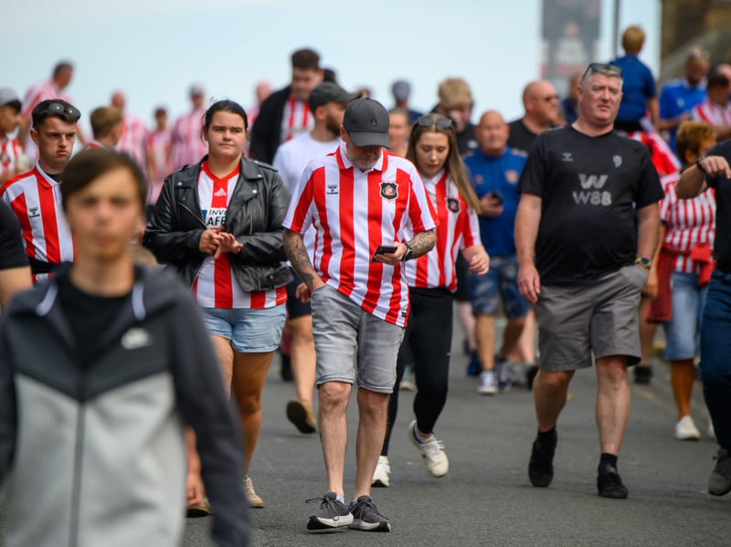 Sunderland fans in action before, during and after the pre-season friendly against Stade Rennais at the Stadium of Light. Photo by Chris Fryatt.