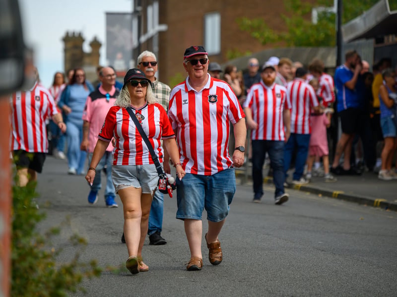 Sunderland fans in action before, during and after the pre-season friendly against Stade Rennais at the Stadium of Light. Photo by Chris Fryatt.