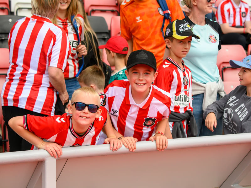 Sunderland fans in action before, during and after the pre-season friendly against Stade Rennais at the Stadium of Light. Photo by Chris Fryatt.