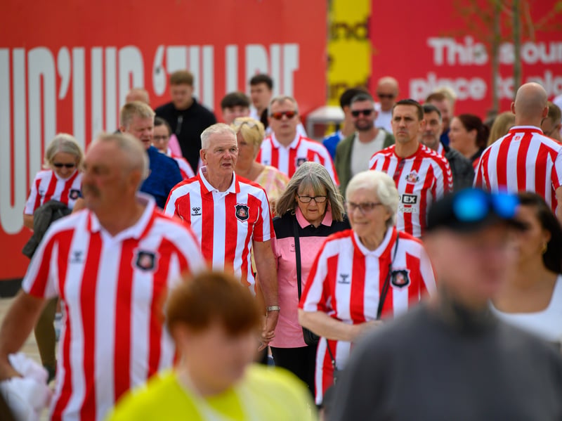 Sunderland fans in action before, during and after the pre-season friendly against Stade Rennais at the Stadium of Light. Photo by Chris Fryatt.