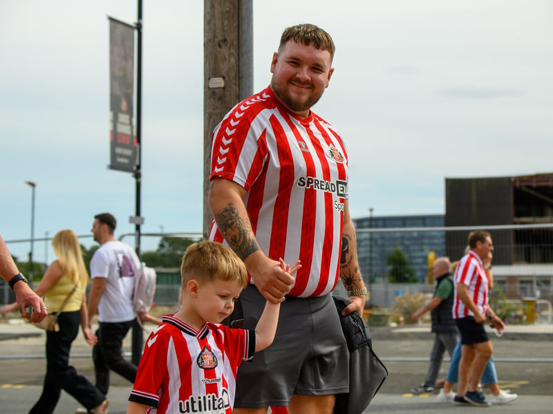 Sunderland fans in action before, during and after the pre-season friendly against Stade Rennais at the Stadium of Light. Photo by Chris Fryatt.