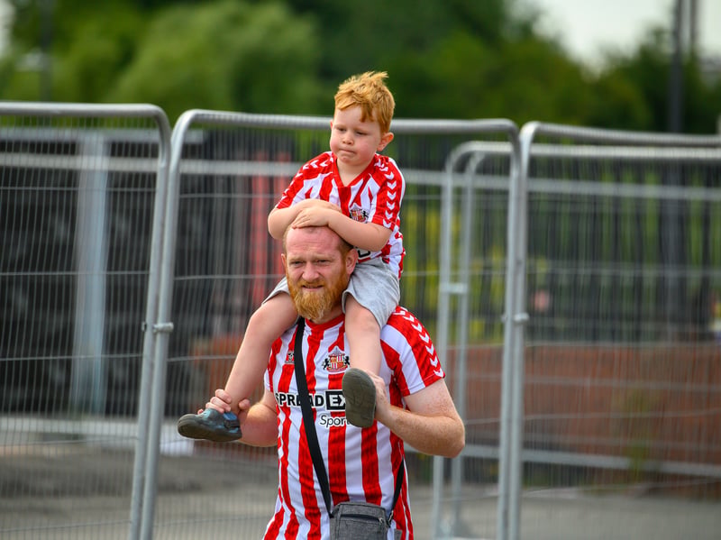 Sunderland fans in action before, during and after the pre-season friendly against Stade Rennais at the Stadium of Light. Photo by Chris Fryatt.