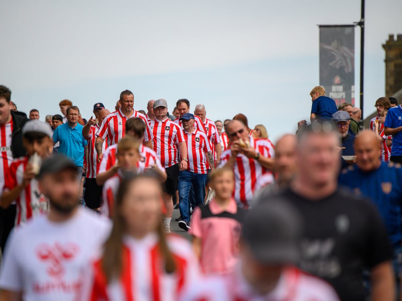Sunderland fans in action before, during and after the pre-season friendly against Stade Rennais at the Stadium of Light. Photo by Chris Fryatt.
