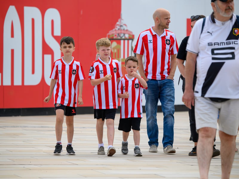 Sunderland fans in action before, during and after the pre-season friendly against Stade Rennais at the Stadium of Light. Photo by Chris Fryatt.