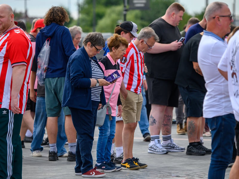 Sunderland fans in action before, during and after the pre-season friendly against Stade Rennais at the Stadium of Light. Photo by Chris Fryatt.