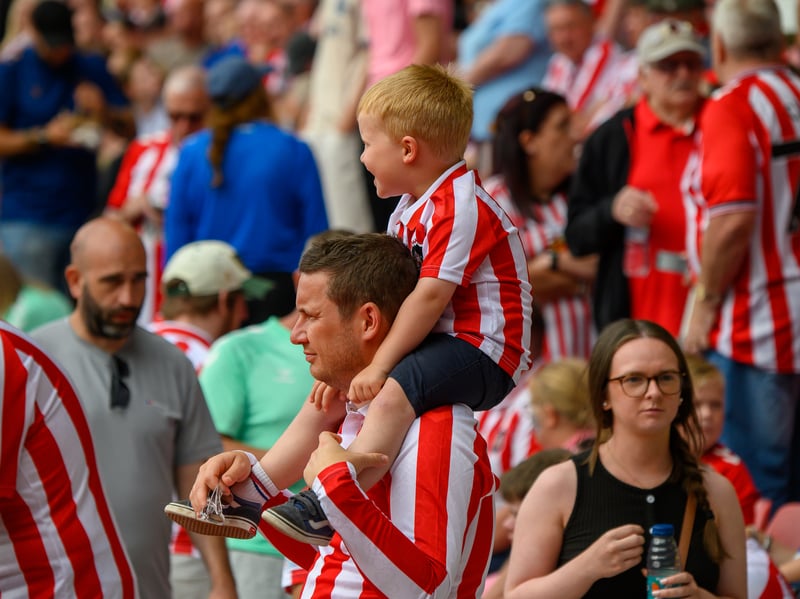 Sunderland fans in action before, during and after the pre-season friendly against Stade Rennais at the Stadium of Light. Photo by Chris Fryatt.