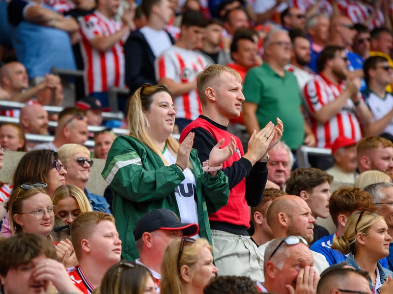 Sunderland fans in action before, during and after the pre-season friendly against Stade Rennais at the Stadium of Light. Photo by Chris Fryatt.