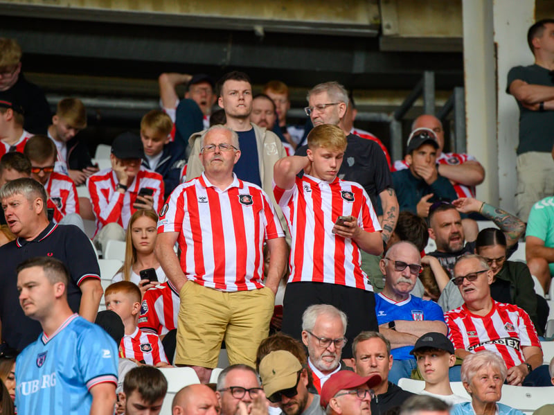 Sunderland fans in action before, during and after the pre-season friendly against Stade Rennais at the Stadium of Light. Photo by Chris Fryatt.