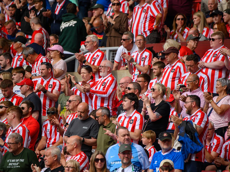 Sunderland fans in action before, during and after the pre-season friendly against Stade Rennais at the Stadium of Light. Photo by Chris Fryatt.